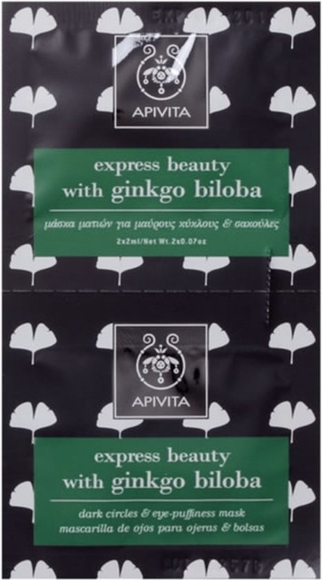 Apivita Dark Circles And Eye-puffiness Mask With Ginkgo Biloba 2x2ml