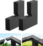 VEVOR 2-Pack Leuninghoekverbinders, Accessoires voor Verlengtrapleuningen, Pom-Verbindingsstukken voor Rechthoekige Kabelleuningen, Kabelrailsysteem voor Terrassen, Matzwart, Ht-05