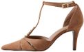 Next - Dames - Forever Comfort® leren tweedelige versierde hakken met T-bandje - Bruin