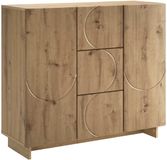vidaXL Dressoir Artisanaal eiken 85,5 x 31 x 75 cm Bewerkt hout