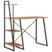 VidaXL Bureau met schappen 102x50x117 cm zwart en bruin