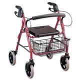 Gima Comfort walker met grote zitting, mand en remmen voor wielen en draaibare voorwielen, 27724