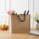 vidaXL Jute Handtassen Naturel en Zwart 42 x 33 x 19 cm