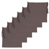 Atout Ciel Set van 6 stoelkussens, effen, vierkant, 40 x 40 cm, antraciet