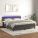 vidaXL Boxspringbed met matras en LED-verlichting, donkergrijs, fluweel, 160x200 cm
