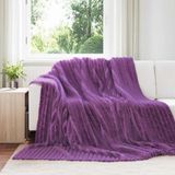 vidaXL - Dekentjes - 6 st - Paars - 270 x 240 cm - 9.15 kg - Fleece