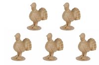 Décopatch AP169Cpack - Lot de 5 supports en papier brun pulpé 7,5x11,5x8,5 cm, Dinde