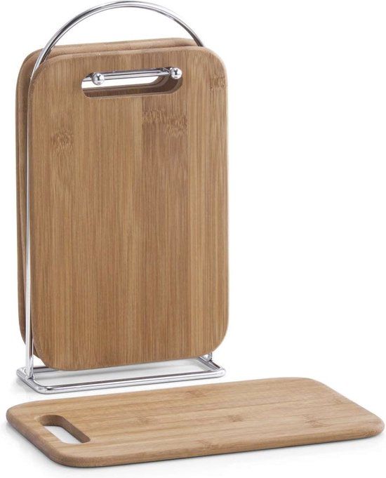 ZELLER Snijplank Set Met Standaard 5-delig