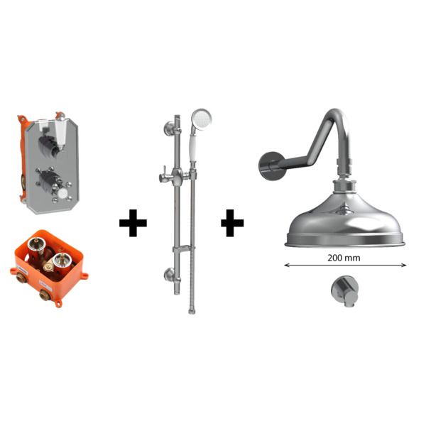 Best Design Liberty Brighton Chroom Inbouw Regendoucheset - Thermostatisch