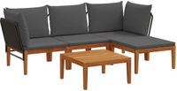 vidaXL - 5-delige set - Massief acaciahout & touw - Naturel