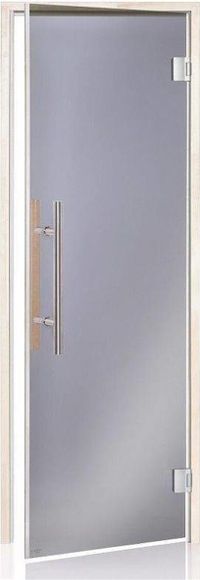 Amilano Benelux Saunatür Magnet – Espe/Glas grijs – 80 x 200 cm