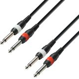 Adam Hall 3 Star Series 3m 2x 6.3mm Jack Mono to 2x 6.3mm Jack Mono audiokabel