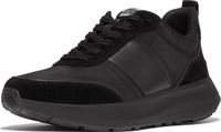 FitFlop F-Mode Flow Sneaker - Nylon & Suede Mix Zwart - Maat 37