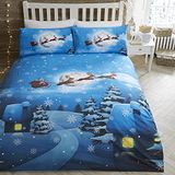 Bedlam Kerst - Kerstman Glow In The Dark - Kerst Dekbedovertrek Set - Eenpersoonsbed Maat in Multicolor
