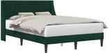 vidaXL Bedframe met hoofdeinde, donkergroen, 140 x 190 cm, fluweel