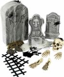 Smiffys Horror kerkhof set - Halloween decoratie met grafstenen - 24-delig