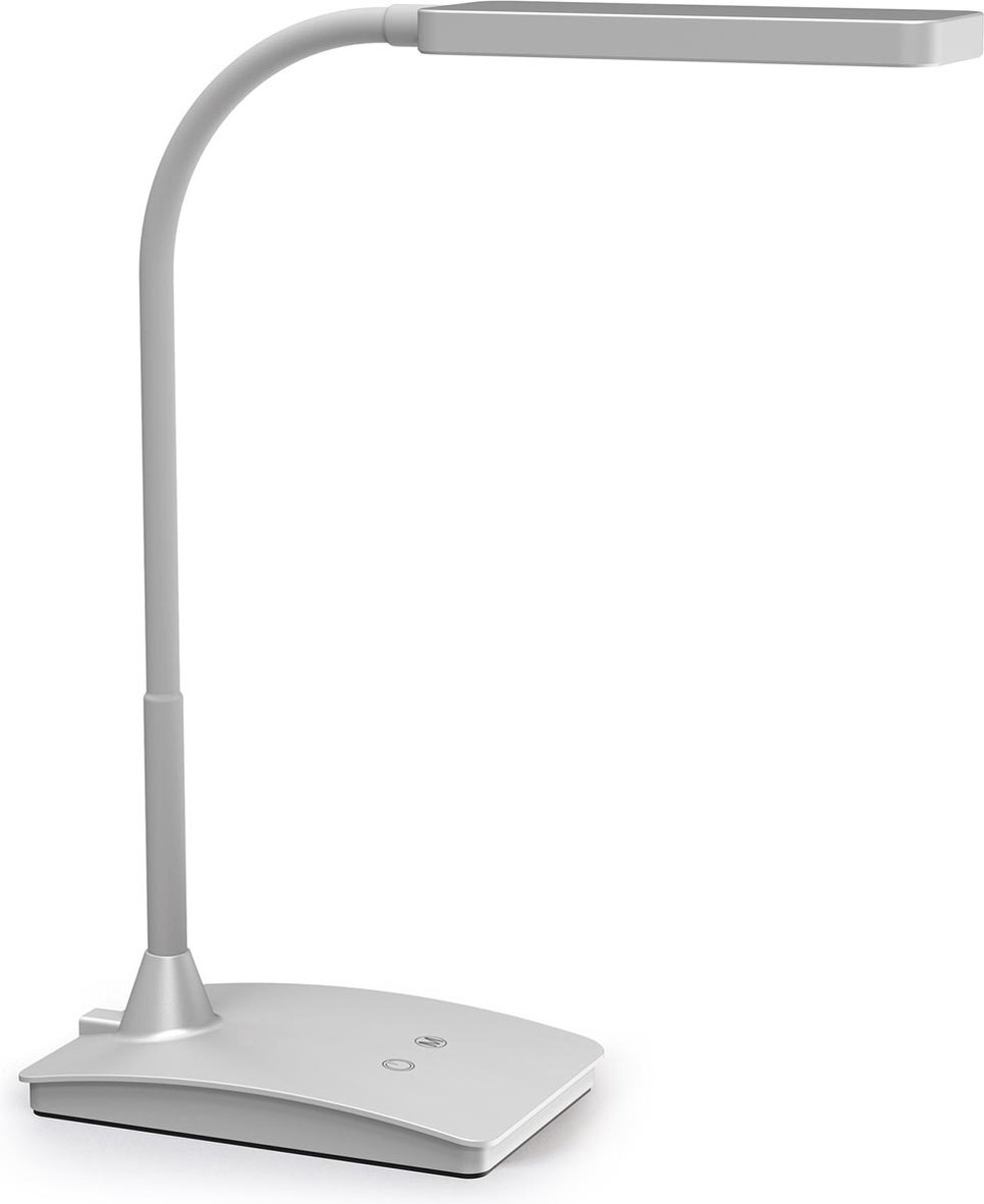 Maul bureaulamp LED Pearly op voet, color vario, dimbaar, zilver