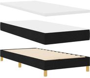vidaXL Boxspring bed met hoofdeinde Zwart Stof 90 x 200 cm