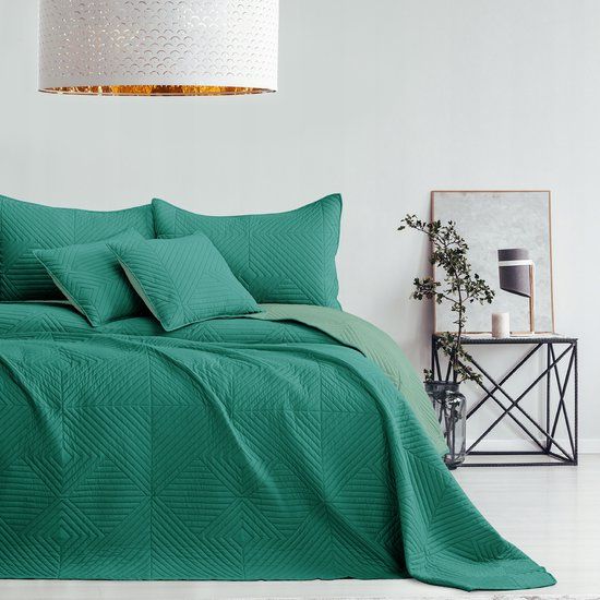 AmeliaHome RESTILO Gewatteerde sprei 220x240 cm - Mintgroen