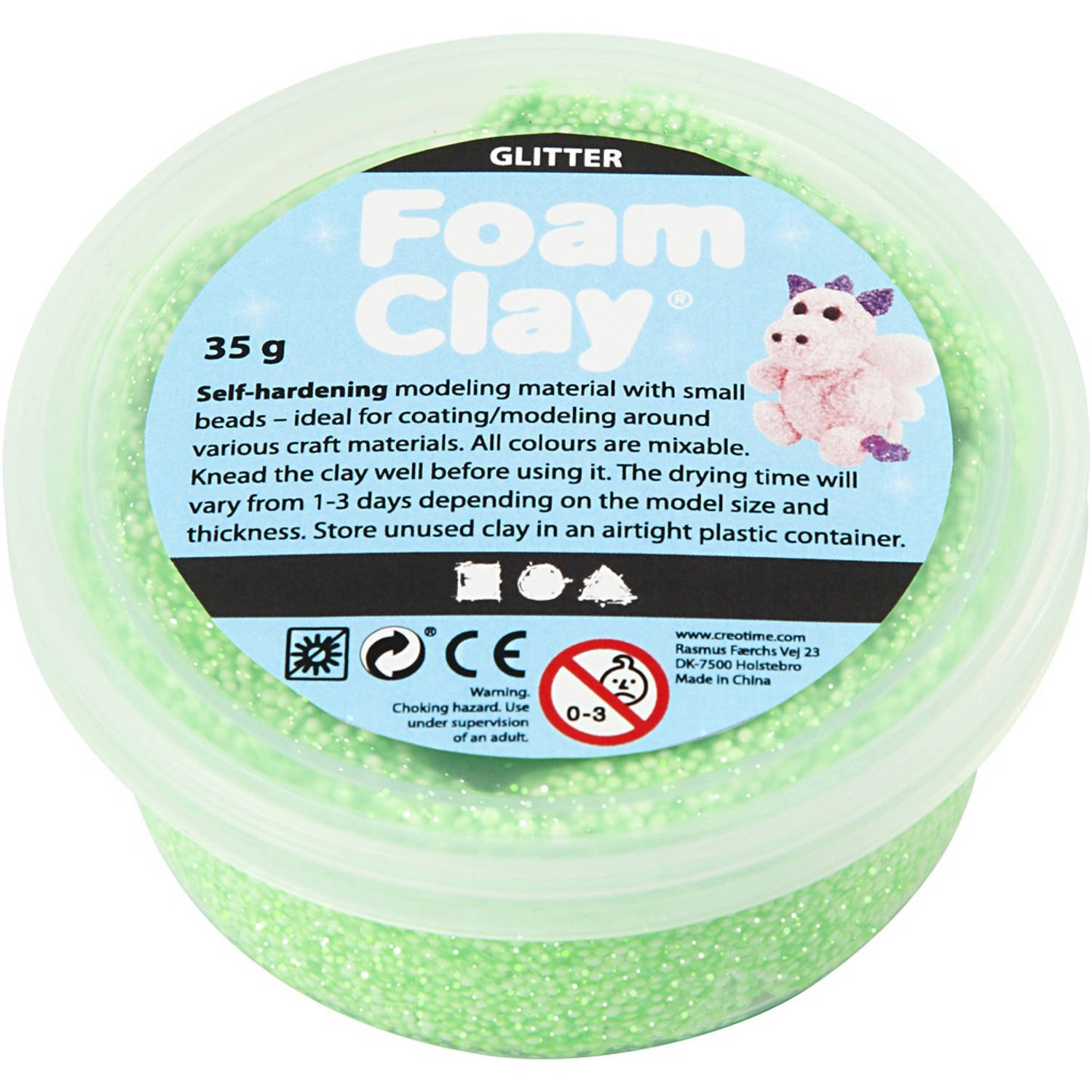 Foam Clay Foam Clay® groen glitter 35gr