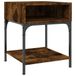 vidaXL Table de chevet 40x41x50 cm bois de manguier sculpté couleur chêne fumé