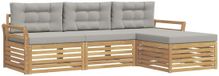 vidaXL Tuinset met 4 zitplaatsen, wit en lichtgrijs