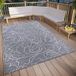 freundin Home Collection Palau Tapijt voor binnen en buiten, vlakweefsel, bladerpatroon, weerbestendig en uv-bestendig, buitentapijt voor woonkamer, hal, balkon, terras, tuin, grijs, 194 x 290 cm