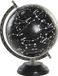 Item International Wereldbol Sterrenhemel - Zwarte sterrenbol op aluminium voet - 28 x 22 cm