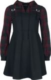Rock Rebel by EMP Zwart/Roze Jurk met Veterdetail - Dames - M
