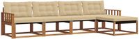 vidaXL - Acacia Houten Loungeset - 5-delig - Natuurlijk en Beige