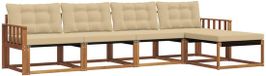 vidaXL - Acacia Houten Loungeset - 5-delig - Natuurlijk en Beige