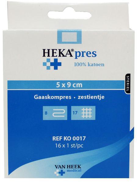 Heka Hydrofiel gaaskompres 5 x 9 16 st