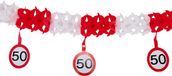 Folat Guirlandes 50 ans - 4 mètres - panneaux de signalisation - décoration d'anniversaire - Abraham/Sarah - décoration