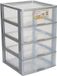 Hega Hogar Ladeblokje/bureau organizer 4x lade - grijs/transparant - L38 x B38 x H58 cm - kunststof