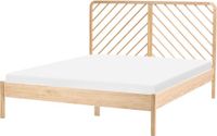 Beliani SEPHOS Tweepersoonsbed Lichtbruin 160 x 200 cm Dennenhout