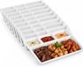 Merkloos / Sans marque Hit Trading B.V. 8x fondue/gourmet/bbq bord - wit - 26 x 20 cm - 4 vakken - porselein