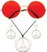 Widmann Hippie Flower Power verkleed sieraden set met hippie bril