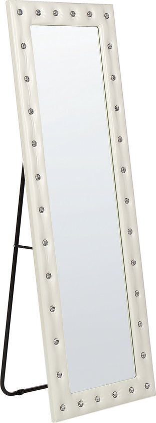 Beliani ansouis - staande spiegel-wit-kunstleer