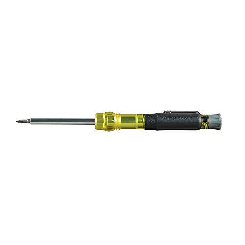 KLein Tools Precisie HVAC 3-in-1 Pocket Schroevendraaier met Schrader Bit, 32613, Geel/Zwart