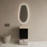 Boss & Wessing BWS Riga Mat Zwart Toiletmeubel Met Fontein 40x50x22 cm - Travertin