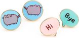 Pusheen The Carat Shop Pusheen De Kat Hi Bye Oorknopjes Set Goudkleurig
