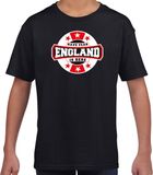 Bellatio Decorations Have fear England is here t-shirt met sterren embleem in de kleuren van de Engelse vlag - zwart - kids - Engeland supporter / Engels elftal fan shirt / EK / WK / kleding 146/152