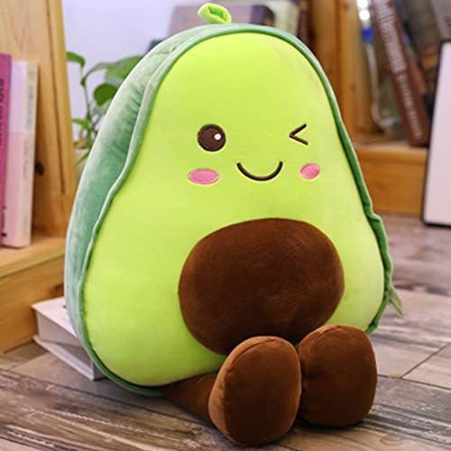 OUKEYI Avocado Plushie speelgoed, gooien kussen fruit gevuld pluche speelgoed, 3D fruit pluche gevuld katoenen kussen voor auto sofa decoratie, mooi cadeau voor kind huisdier (45 cm)