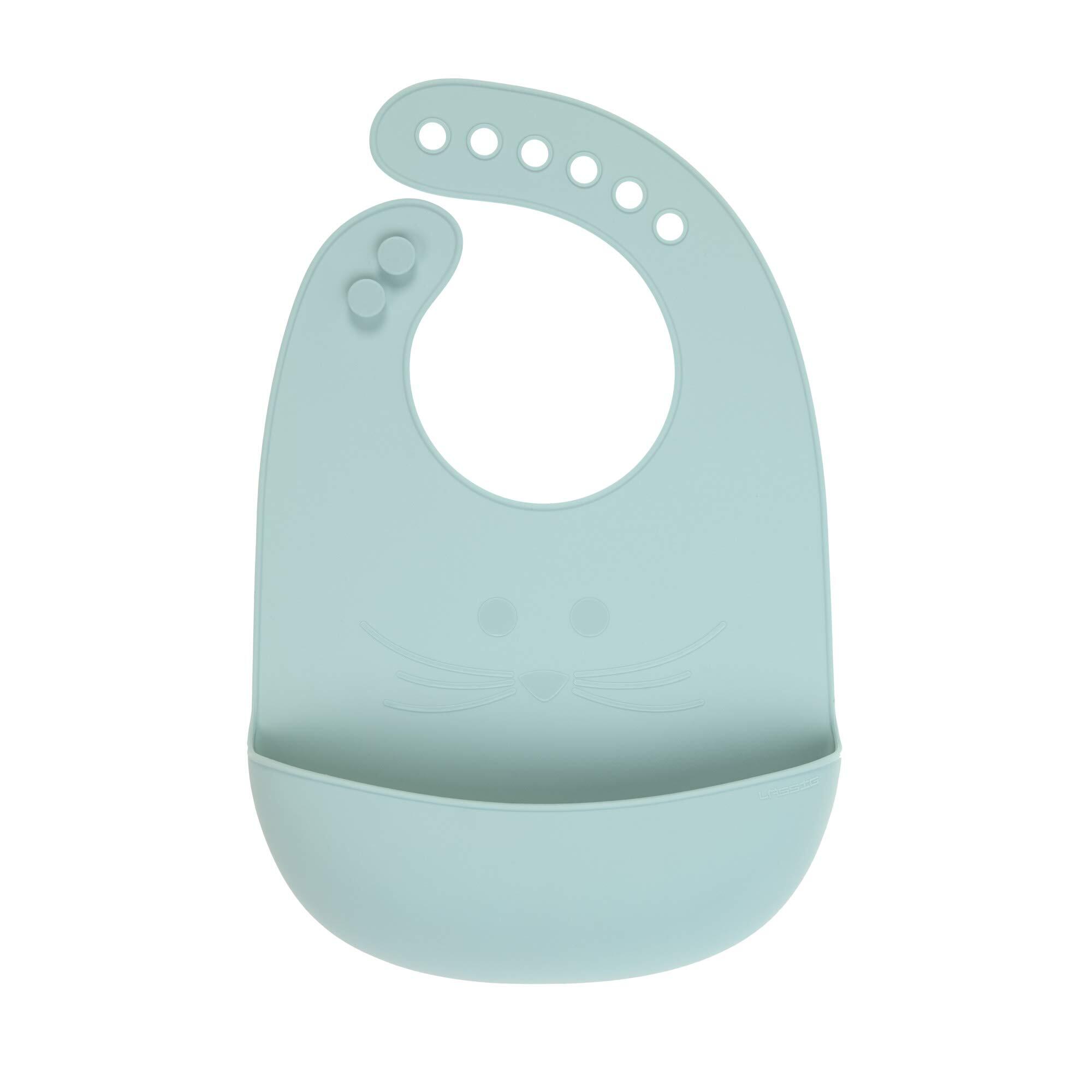 Lässig Silicone slabbetje Little Chums Mouse blue blauw