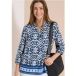 blouse à manches 3/4 avec motif graphique