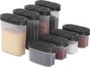 Signoraware Premium kruidenpotten - Set van 8 - Grijs - Plastic - Luchtdicht
