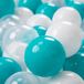 KiddyMoon 300 ∅ 7cm kinderballen speelballen voor ballenbad baby plastic ballen made in eu, turquoise/transparant/wit