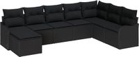 vidaXL - Tuinbank - Set - 8 - st - Zwart - poly - rattan