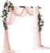 Fleurs artificielles set pour arche de mariage, rose, avec 2 fleurs et 3 draperies