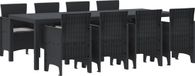 vidaXL Table de bar avec 2 chaises anthracite polypropylène